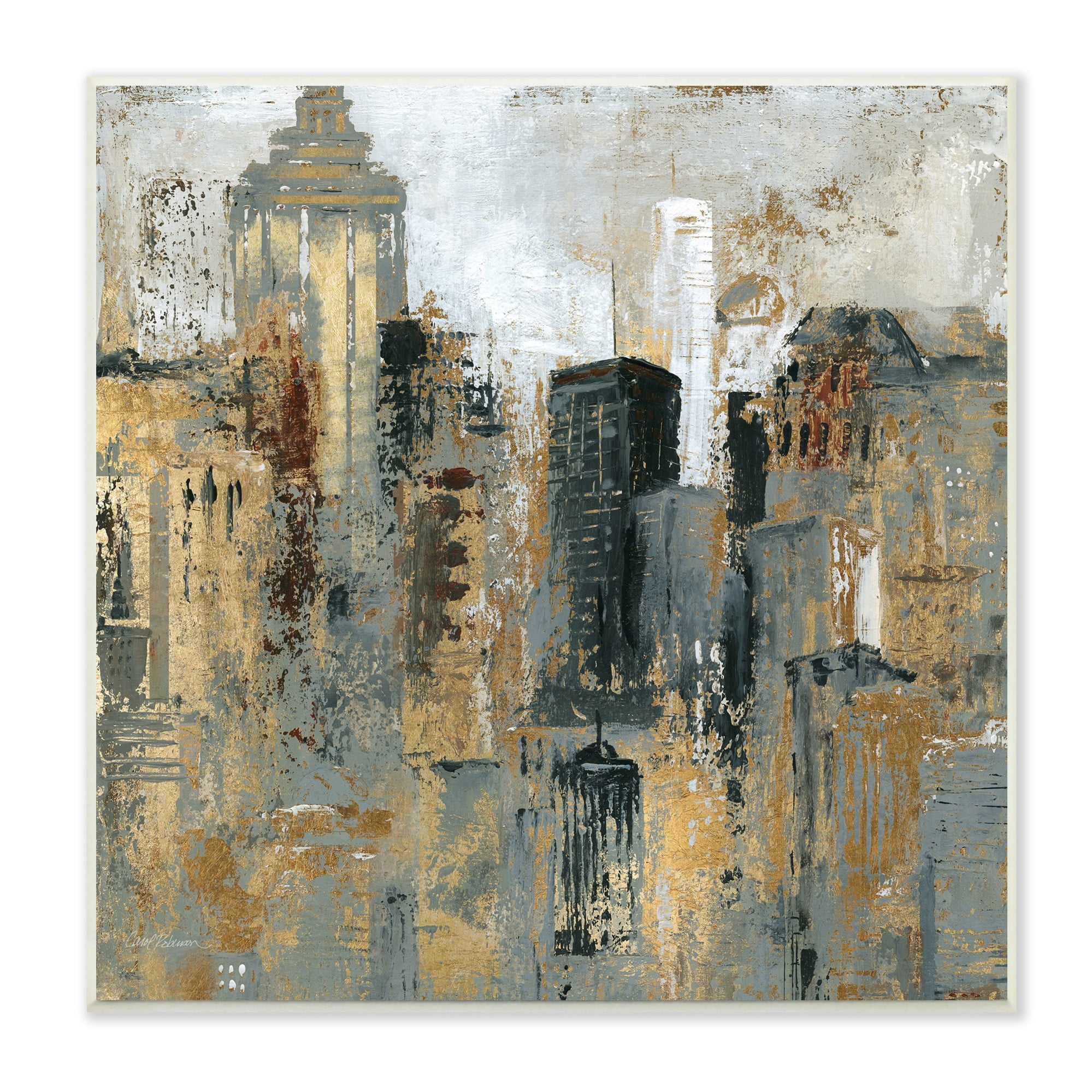 Stupell Industries Abstract Cityscape Urban Buildings Modern Architecture Painting Unframed Art Print Wall Art, Design by Carol Robinson