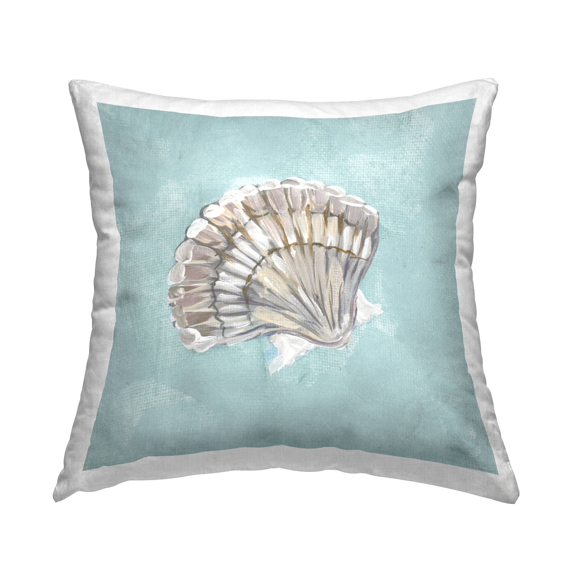 Stupell Industries Abstract Clam on Blue Decorative Printed Throw Pillow, 18 x 18