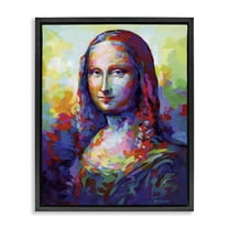 Stupell Industries Abstract Classic Painting Novelty Painting Black Floater Framed Art Print Wall Art, 17 x 21