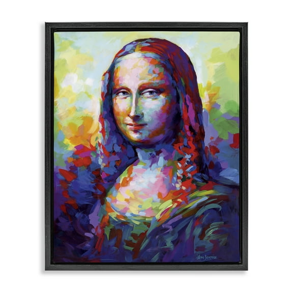 Stupell Industries Abstract Classic Painting Novelty Painting Black Floater Framed Art Print Wall Art, 17 x 21