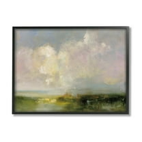 Stupell Industries Abstract Clouds Painting Landscape Painting Black Framed Art Print Wall Art, 14 x 11