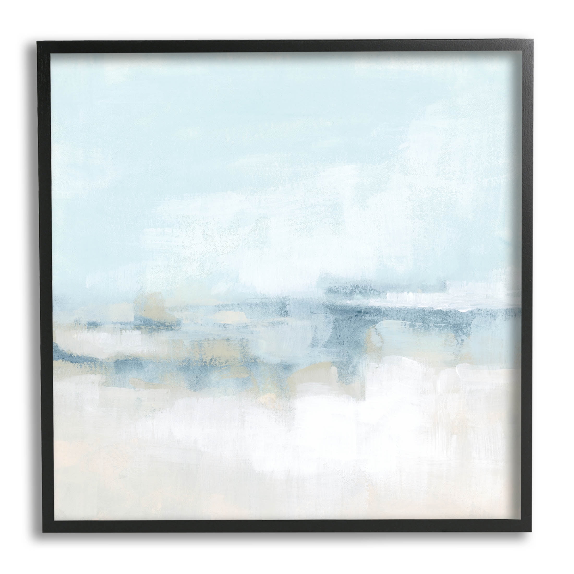 Stupell Industries Abstract Cloudy Landscape Blue Fog Painting Black Framed Art Print Wall Art, Design by June Erica Vess