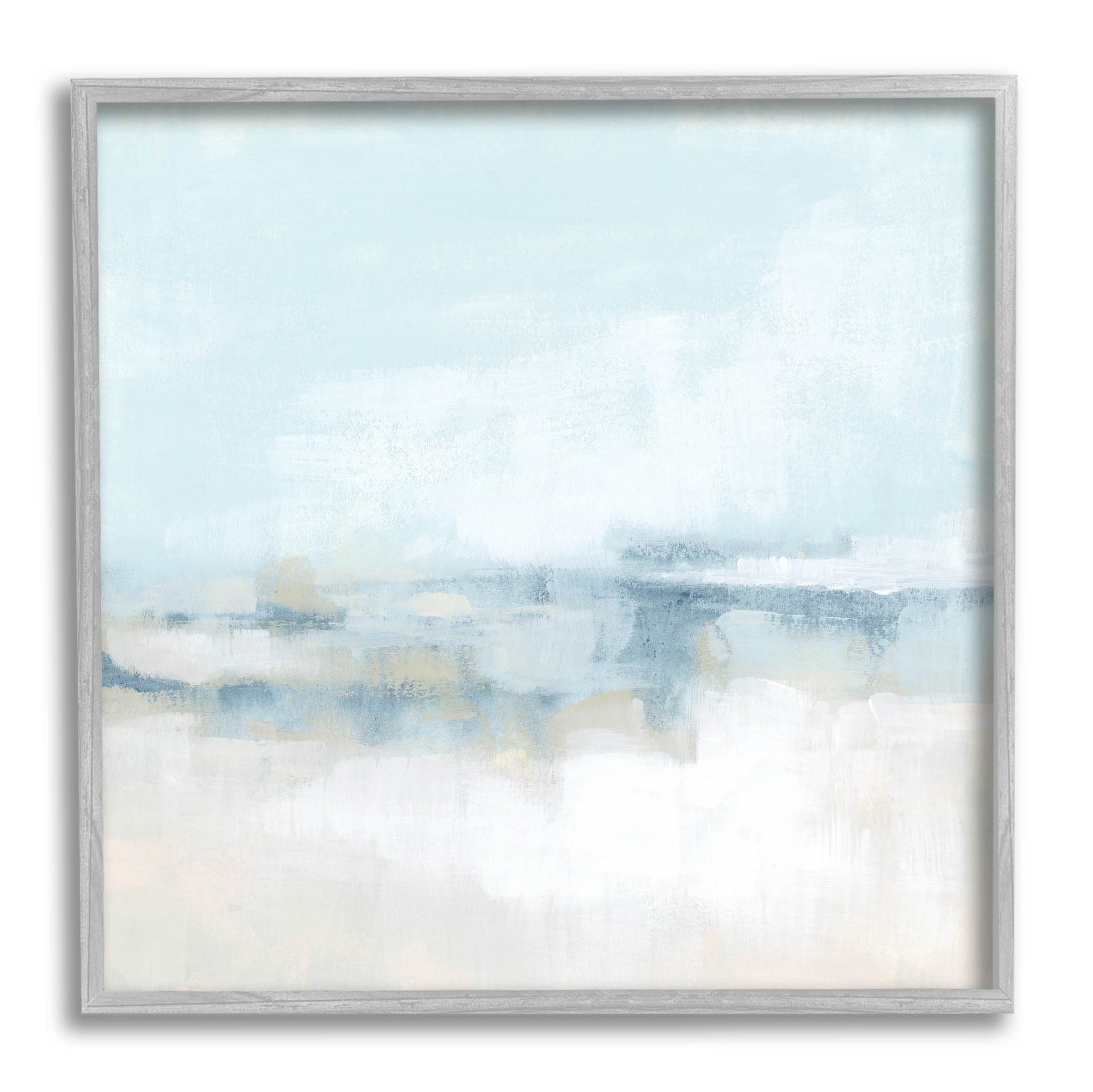 Stupell Industries Abstract Cloudy Landscape Blue Fog Painting Gray Framed Art Print Wall Art, Design by June Erica Vess