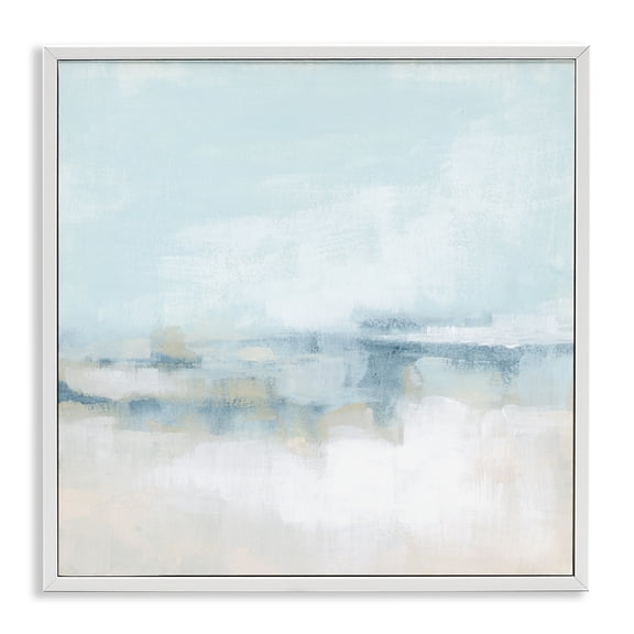 Stupell Industries Contemporary Abstract Cloudy Landscape Blue Fog White Framed Giclee Art, 12 x 12, by June Erica Vess