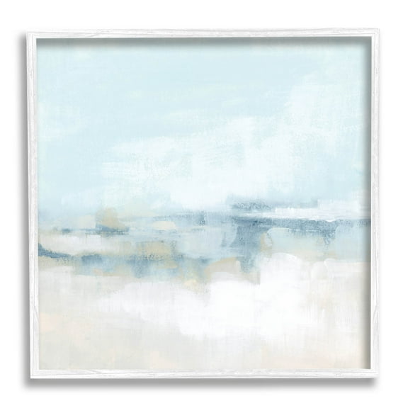 Stupell Industries Abstract Cloudy Landscape Blue Fog Painting White Framed Art Print Wall Art, Design by June Erica Vess