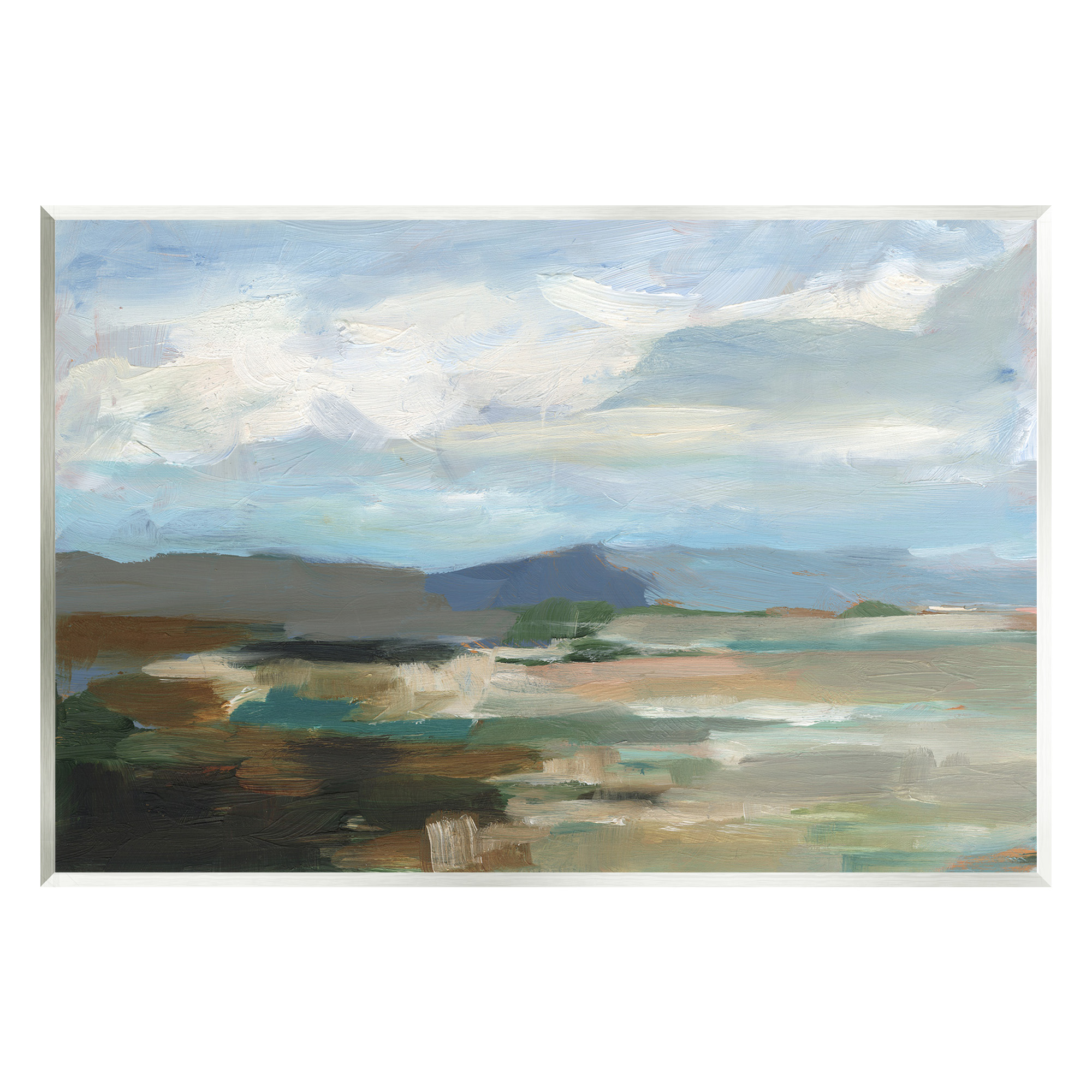 Stupell Industries Abstract Cloudy Mountains Landscape Painting Unframed Art Print Wall Art, 19 x 13