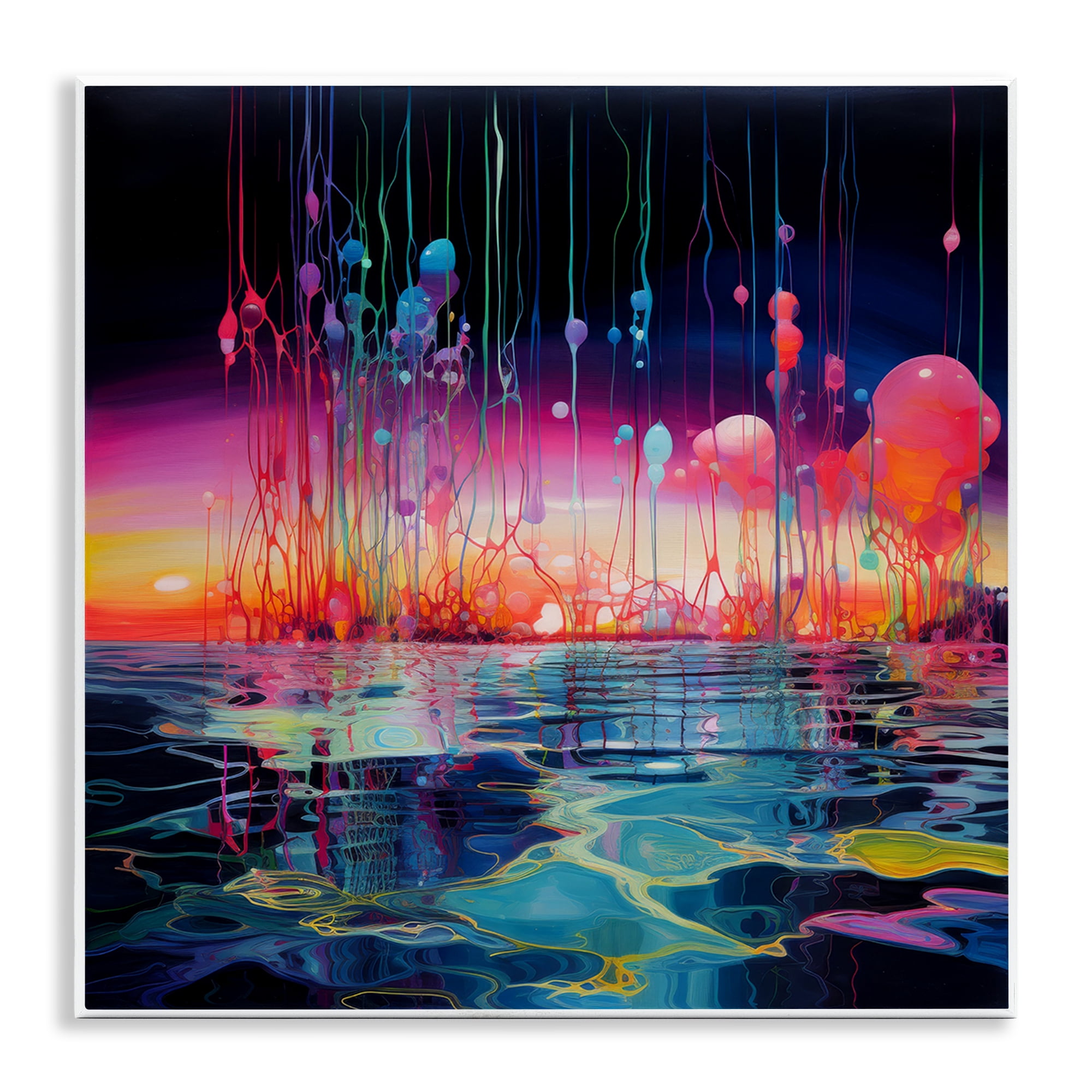 Stupell Industries Abstract Coastal Landscape Abstract Painting Unframed Art Print Wall Art, 12 x 12