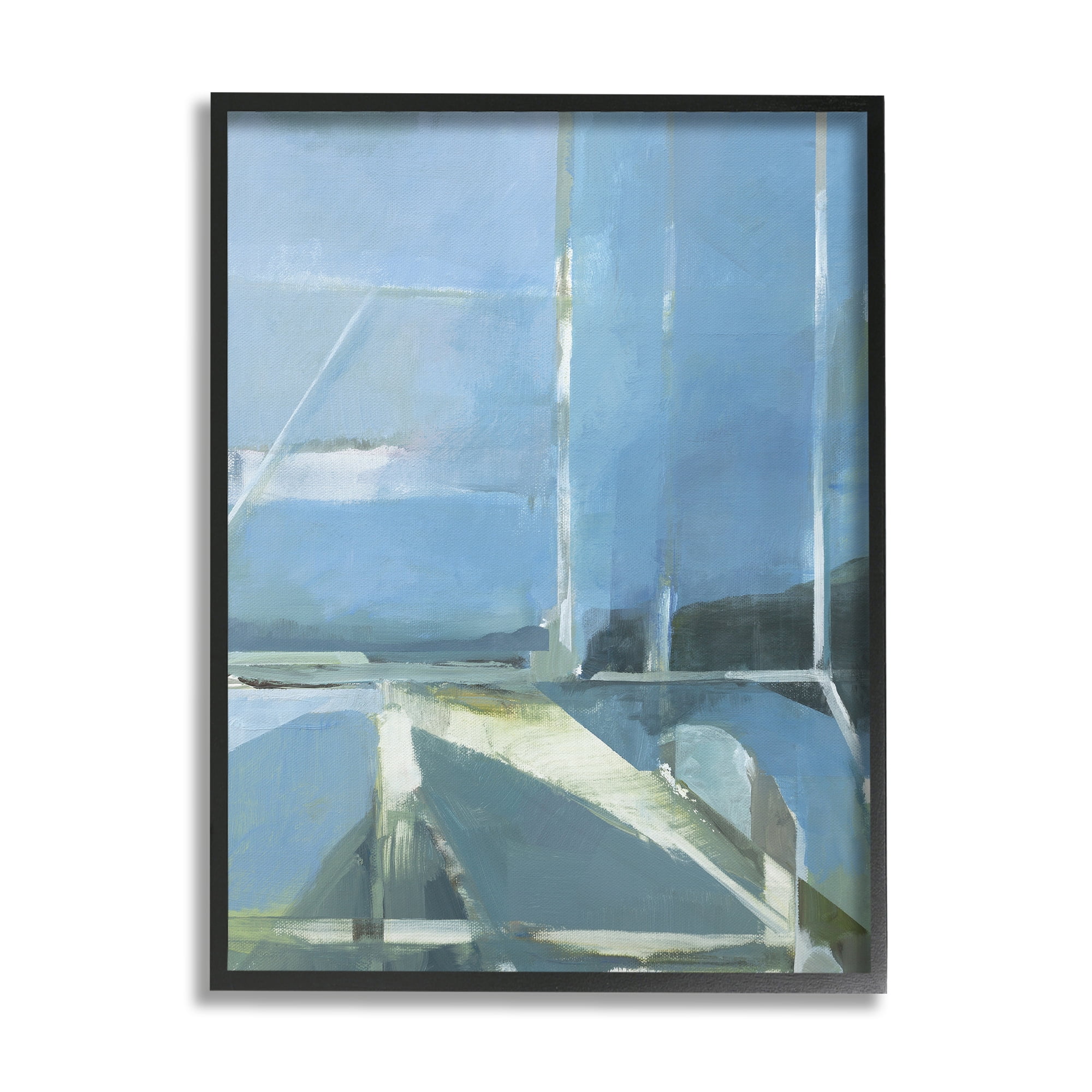 Stupell Industries Abstract Coastal View From Window Blue Sky,11 x 14,Designed by Stephane Villafane