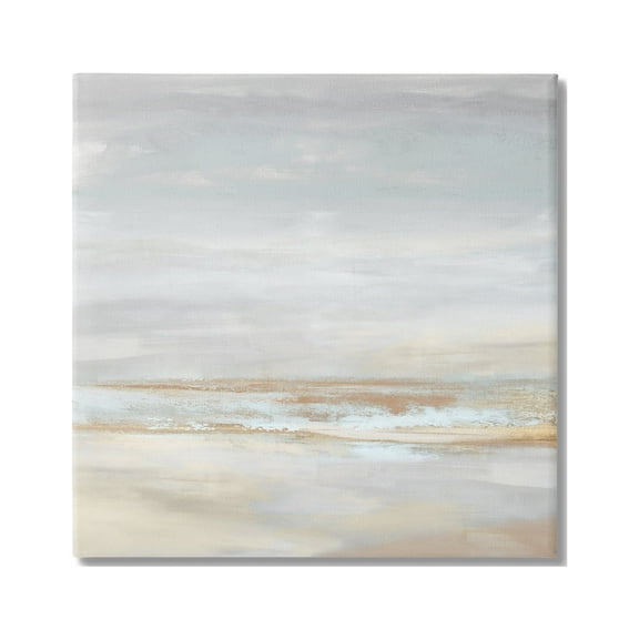 Stupell Industries Abstract Coastline Painting Landscape Painting Gallery Wrapped Canvas Art Print Wall Art, 17 x 17