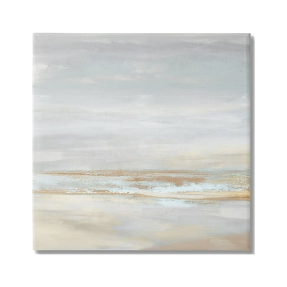 Stupell Industries Abstract Coastline Painting Landscape Painting Gallery Wrapped Canvas Art Print Wall Art, 17 x 17