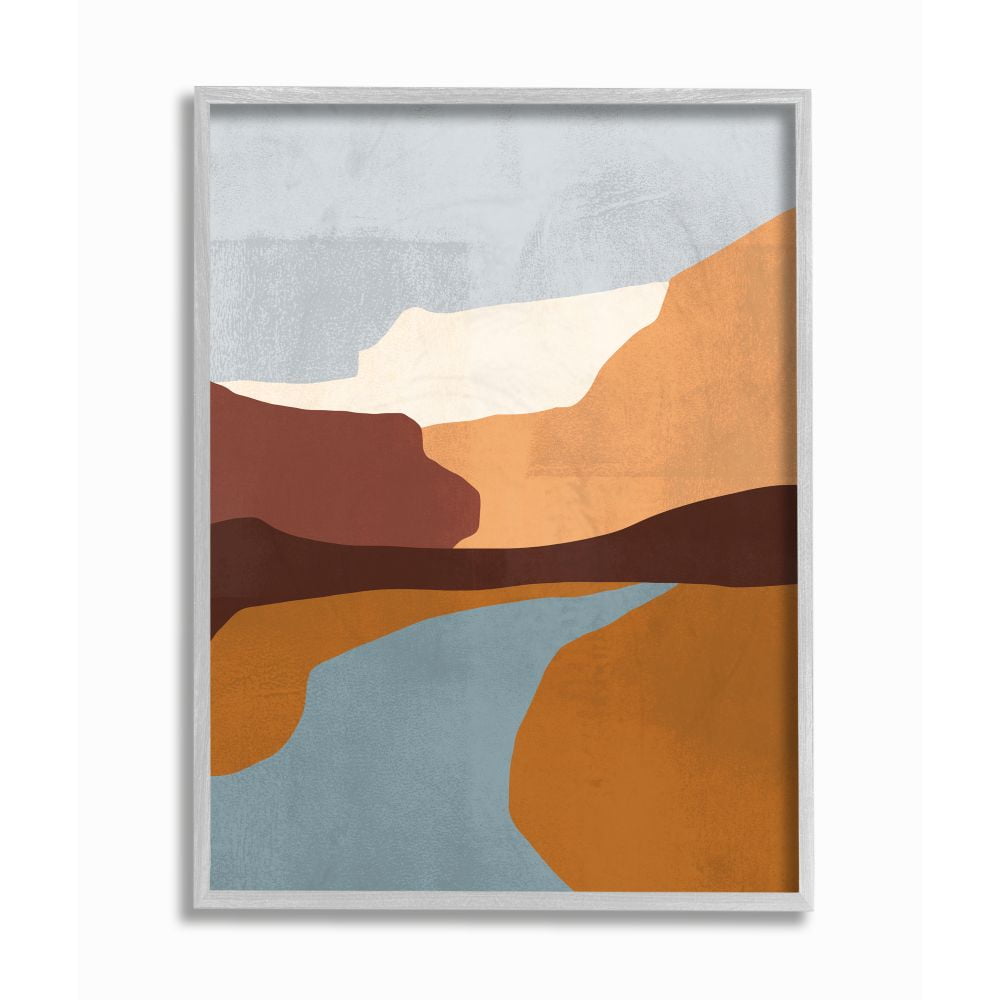 Navy and Orange Wall Art Color Block Art 