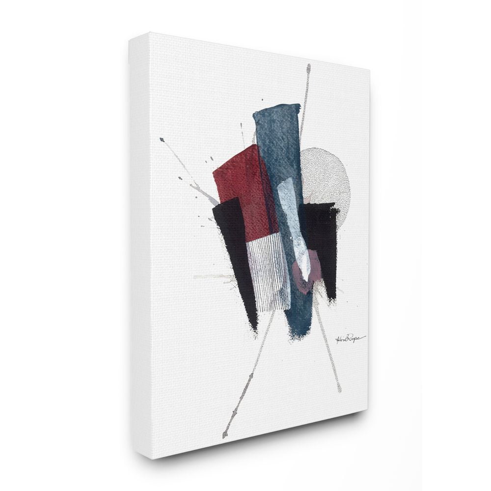 Stupell Industries Abstract Color Brush Strokes over Pointillism Design Canvas Wall Art Design by Kim Rupe, 24" x 30"