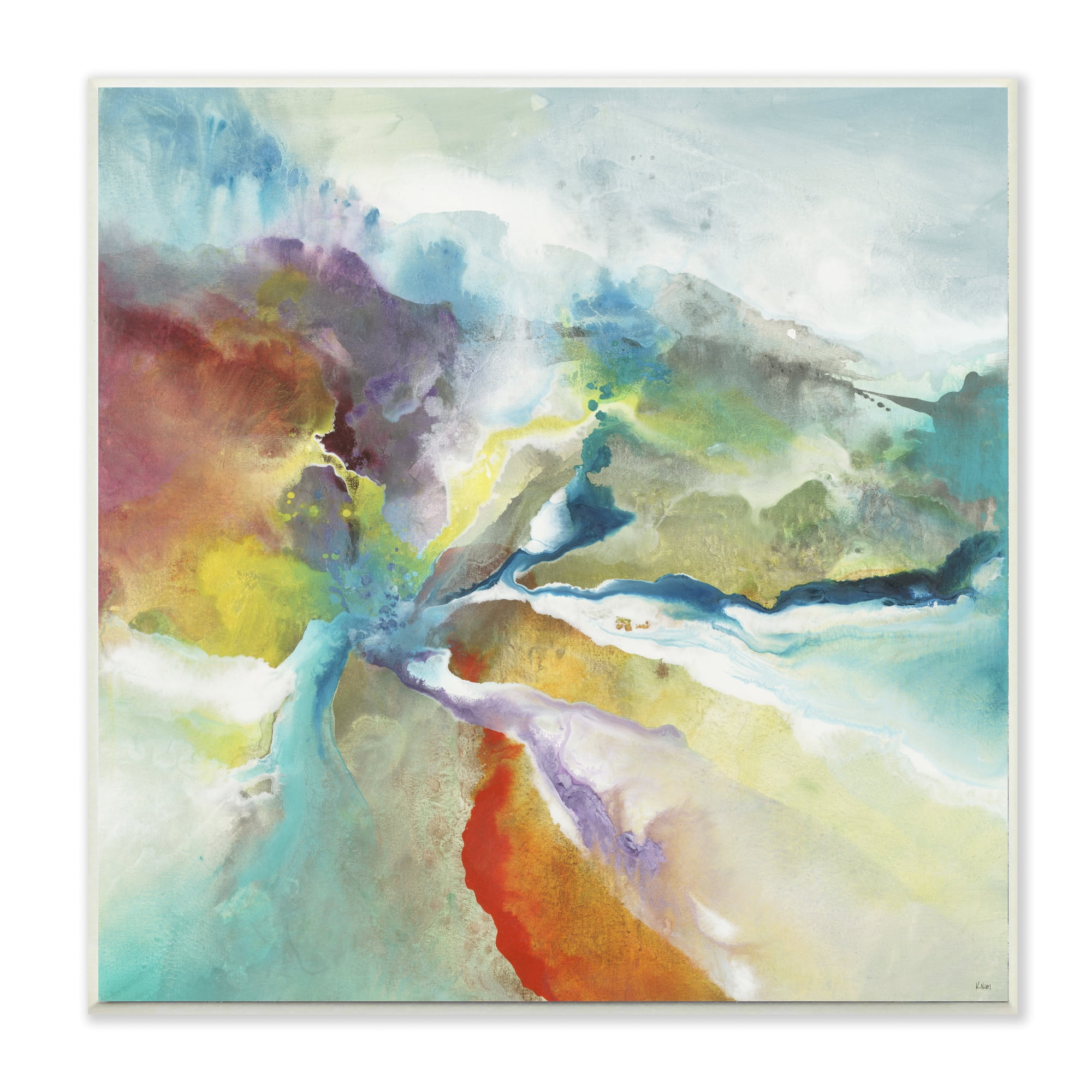 Stupell Industries Abstract Color Landscape Painting Unframed Art Print Wall Art, 12x12, by Third and Wall