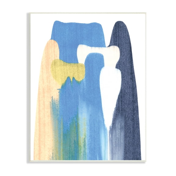 Stupell Industries Abstract Colorful Landslide Blue Beige Falling Movement, 13 x 19, Designed by Emma Caroline