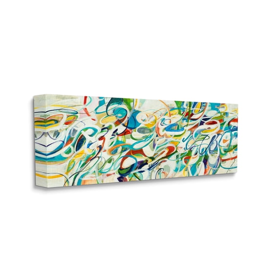 Stupell Industries Abstract Complexity Energetic Blue Green White Curved Lines, 17 x 40, Designed by Lisa Ridgers