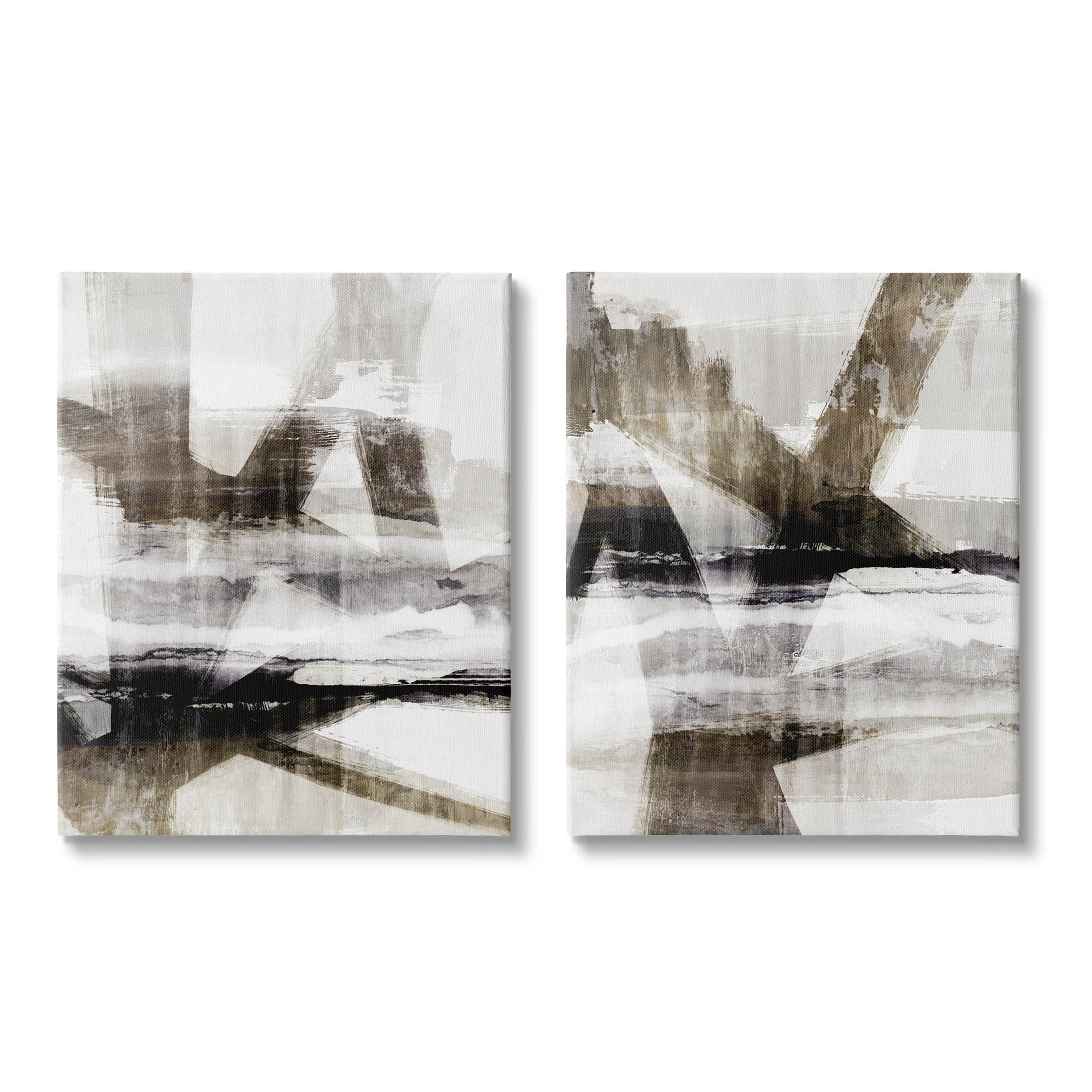 Stupell Industries Abstract Composition Urban Complex Graphic Art Gallery Wrapped Canvas Print Wall Art, Set of 2, Design by Nina Blue