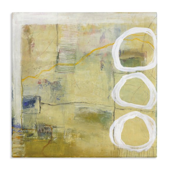 Stupell Industries Abstract Composition with Circles Abstract Painting Wrapped Canvas Canvas Art Print Wall Art, 36 x 36
