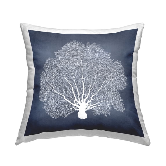 Stupell Industries Abstract Coral Sea Vegetation Printed Throw Pillow Design by Melonie Miller