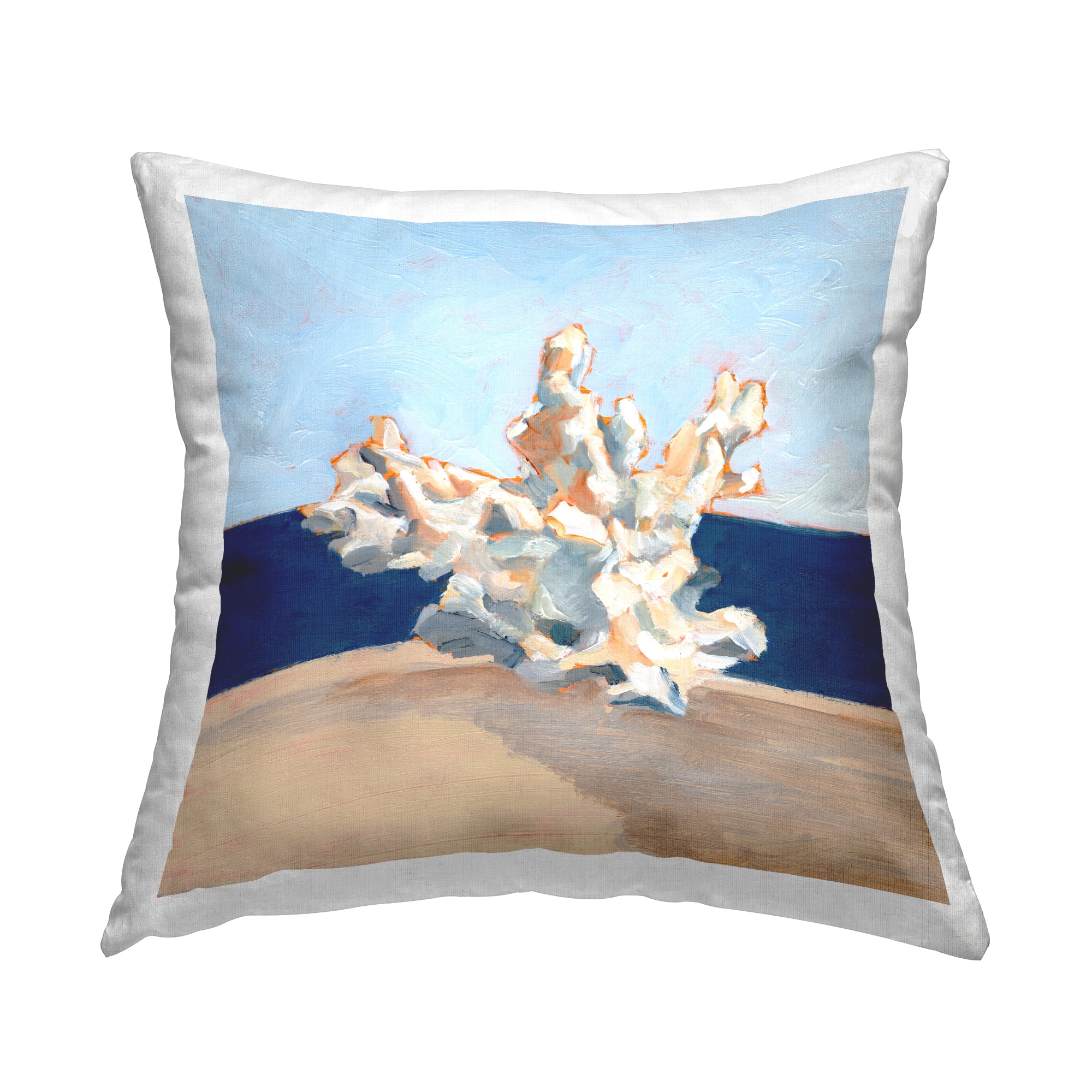 Stupell Industries Abstract Coral Still Life Square Decorative Printed Throw Pillow, 18 x 18