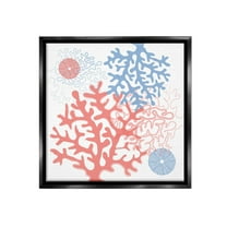 Stupell Industries Abstract Coral & Urchins Abstract Painting Black Floater Framed Canvas Art Print Wall Art, 18 x 18