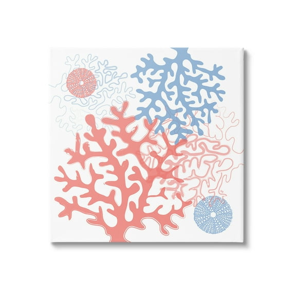 Stupell Industries Abstract Coral & Urchins Abstract Painting Gallery Wrapped Canvas Art Print Wall Art, 17 x 17
