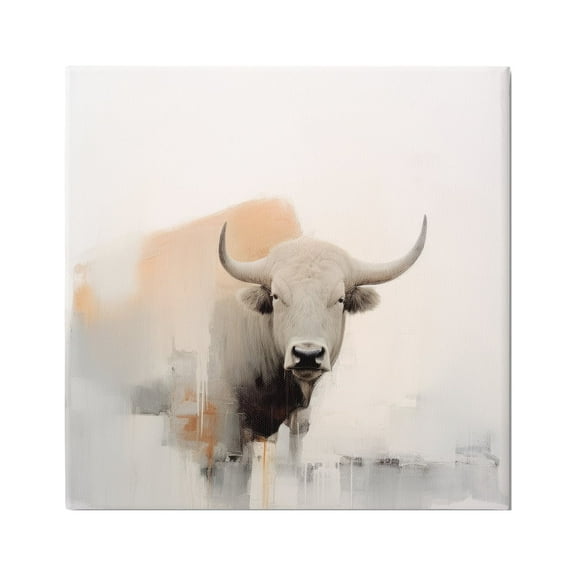 Stupell Industries Abstract Country Cattle Animals & Insects Painting Gallery Wrapped Canvas Art Print Wall Art, 17 x 17