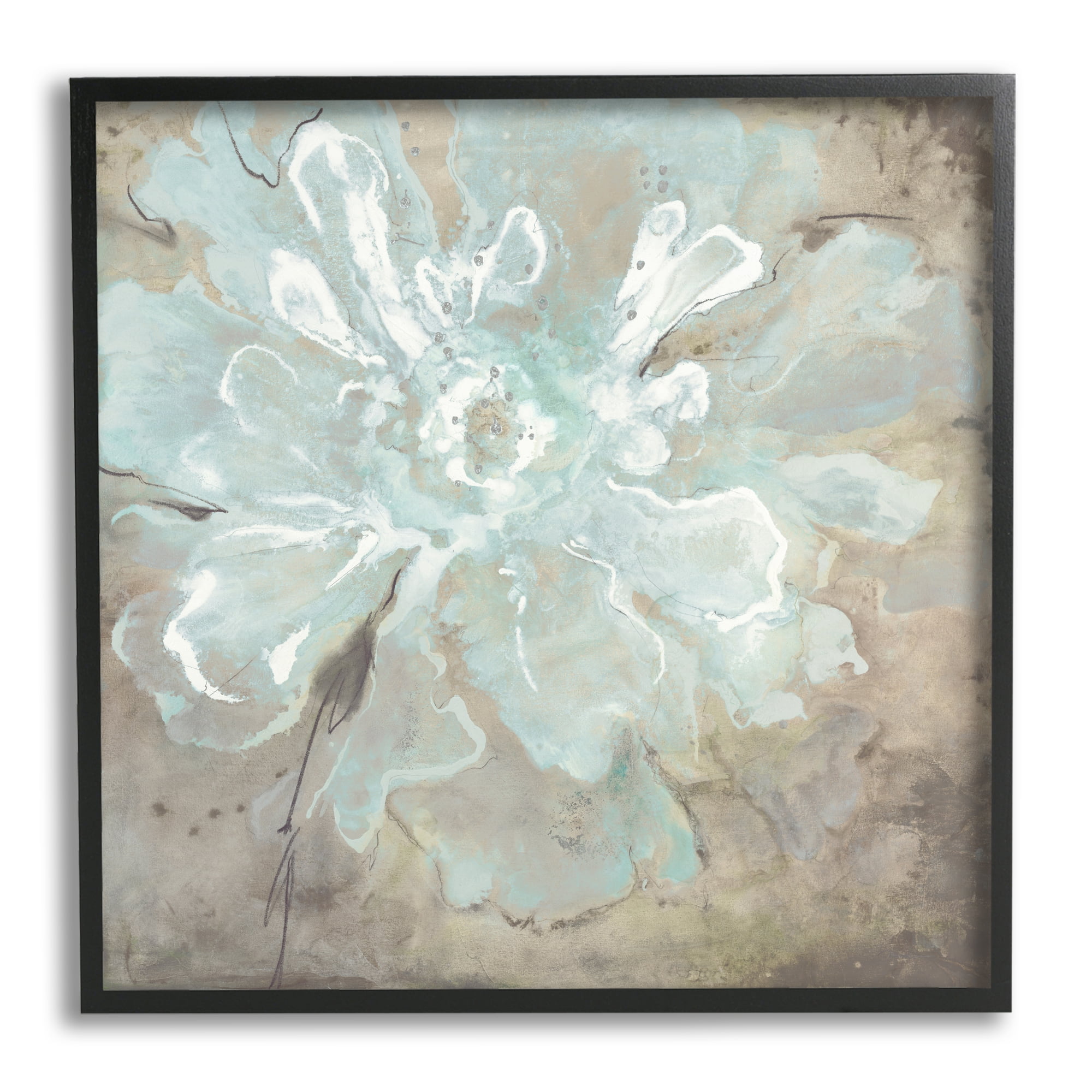 Stupell Industries Abstract Country Flower Botanical & Floral Painting Black Framed Art Print Wall Art, 24 x 24