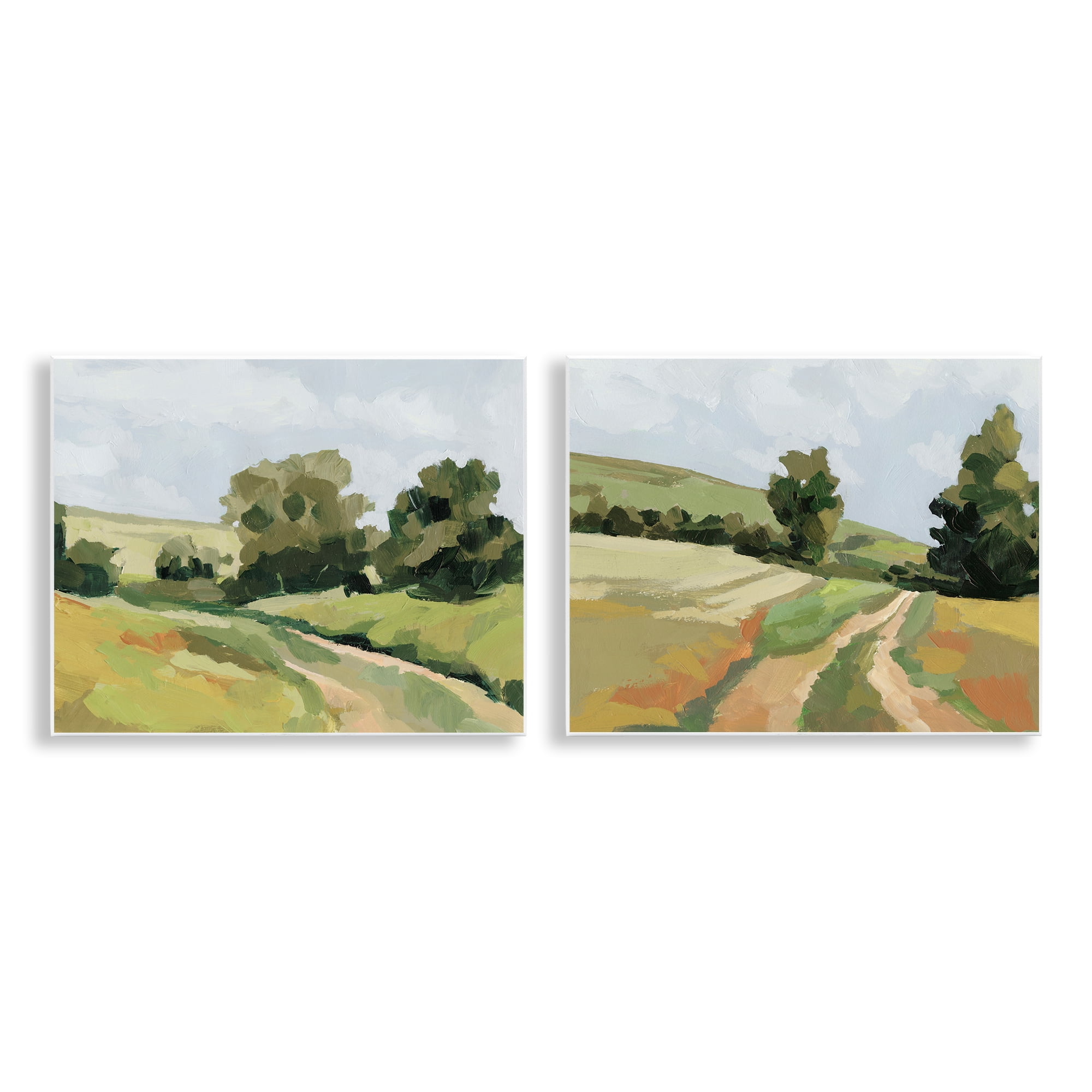 Stupell Industries Abstract Country Road Landscape Landscape & Nature Painting Unframed Art Print Wall Art, 14 x 11, Set of 2