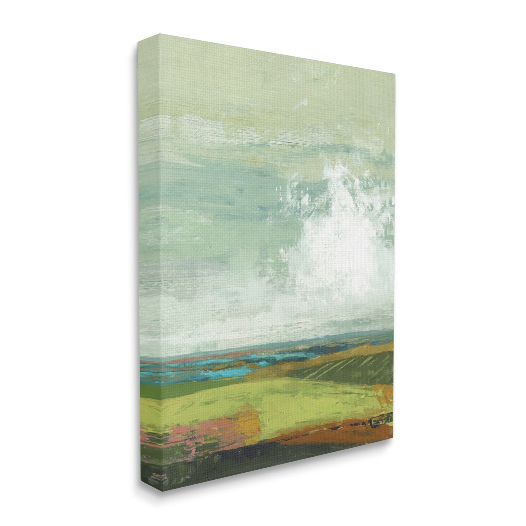 Stupell Industries Abstract Countryside Distressed Clouds Green Sky,30 x 40,Designed by Suzanne Nicoll