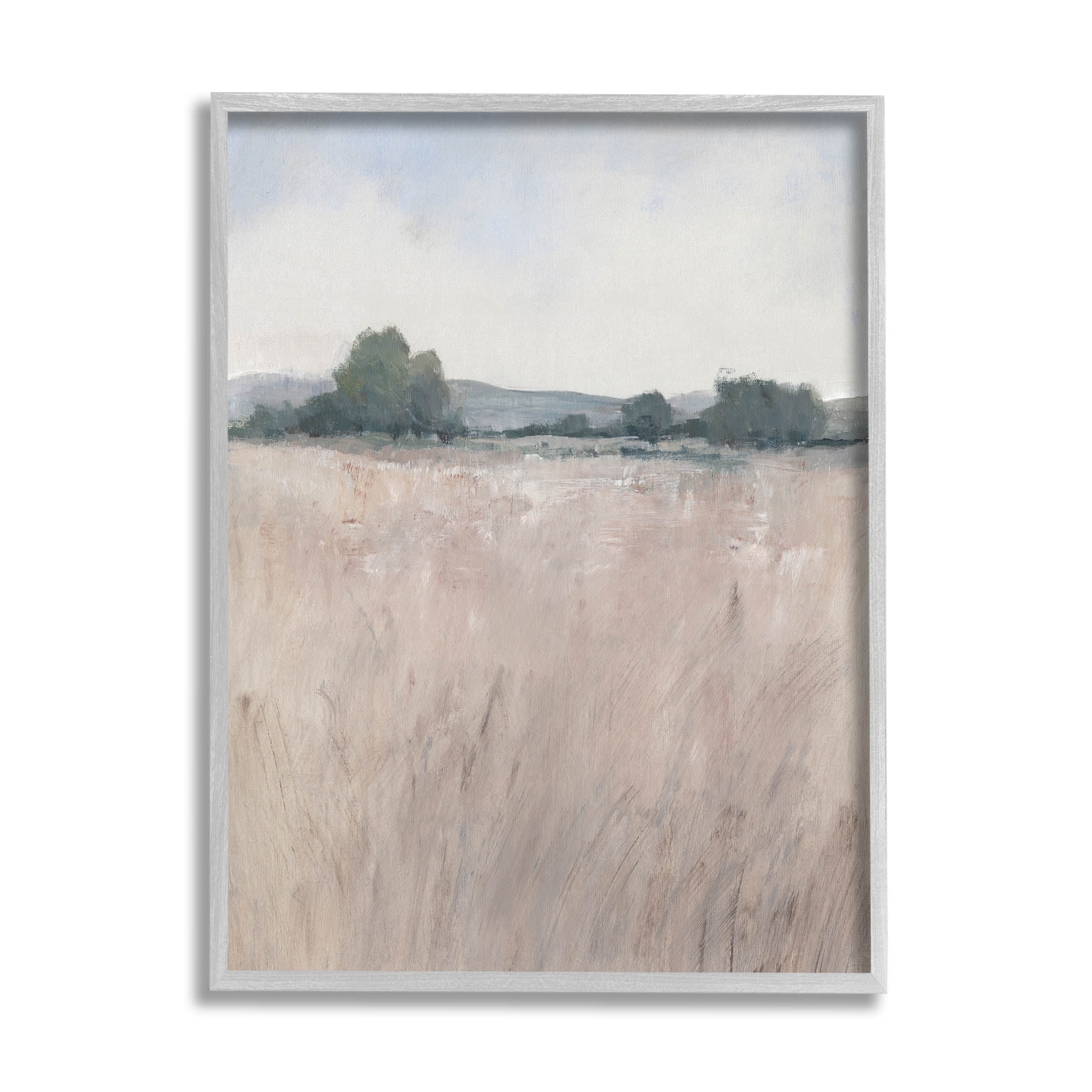 Stupell Industries Abstract Countryside Grassland Scenery Painting Gray Framed Art Print Wall Art, Design by Tim OToole