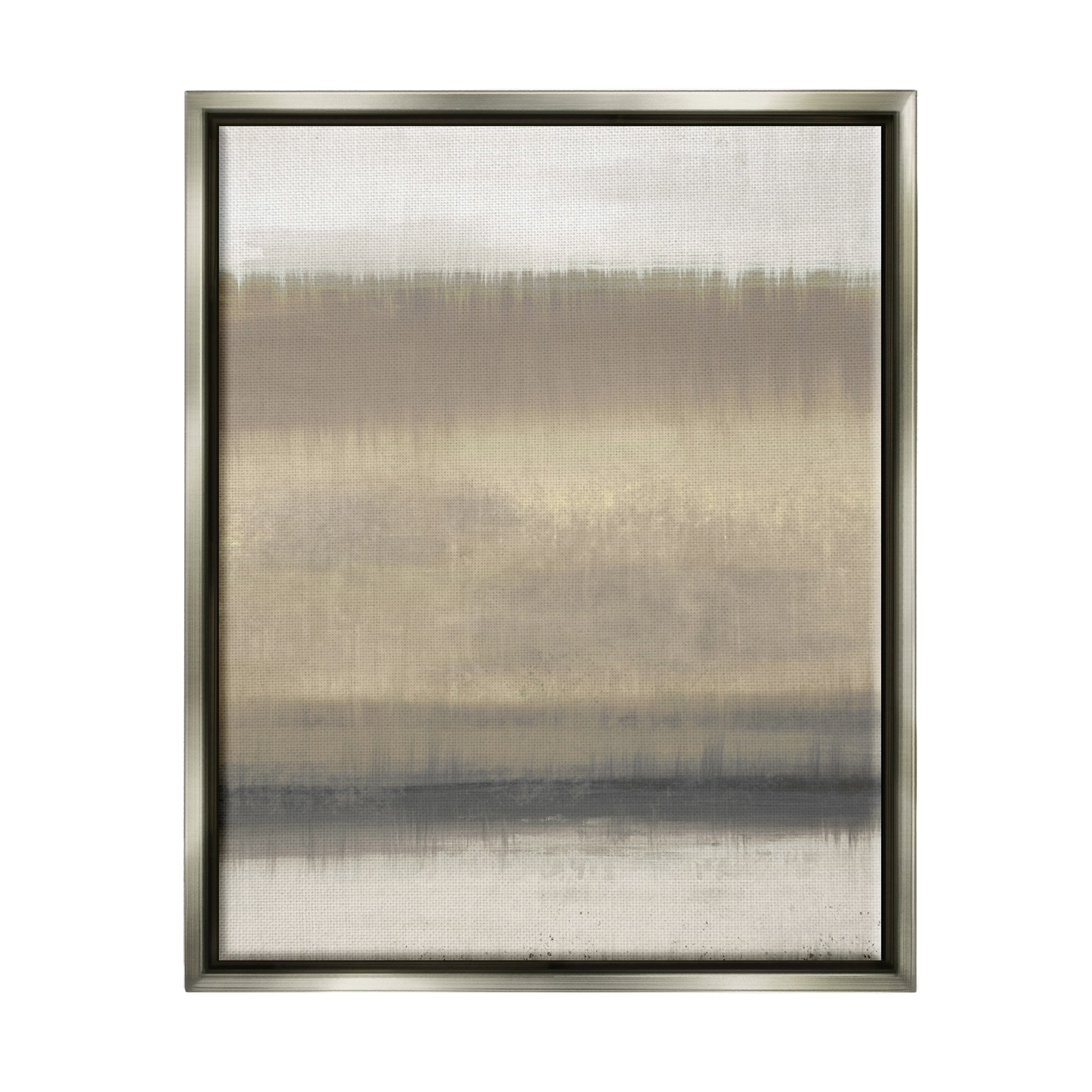 Stupell Industries Abstract Countryside Landscape Brown Grassland Painting Luster Gray Framed Floating Canvas Wall Art, 24x30, by Elizabeth Medley