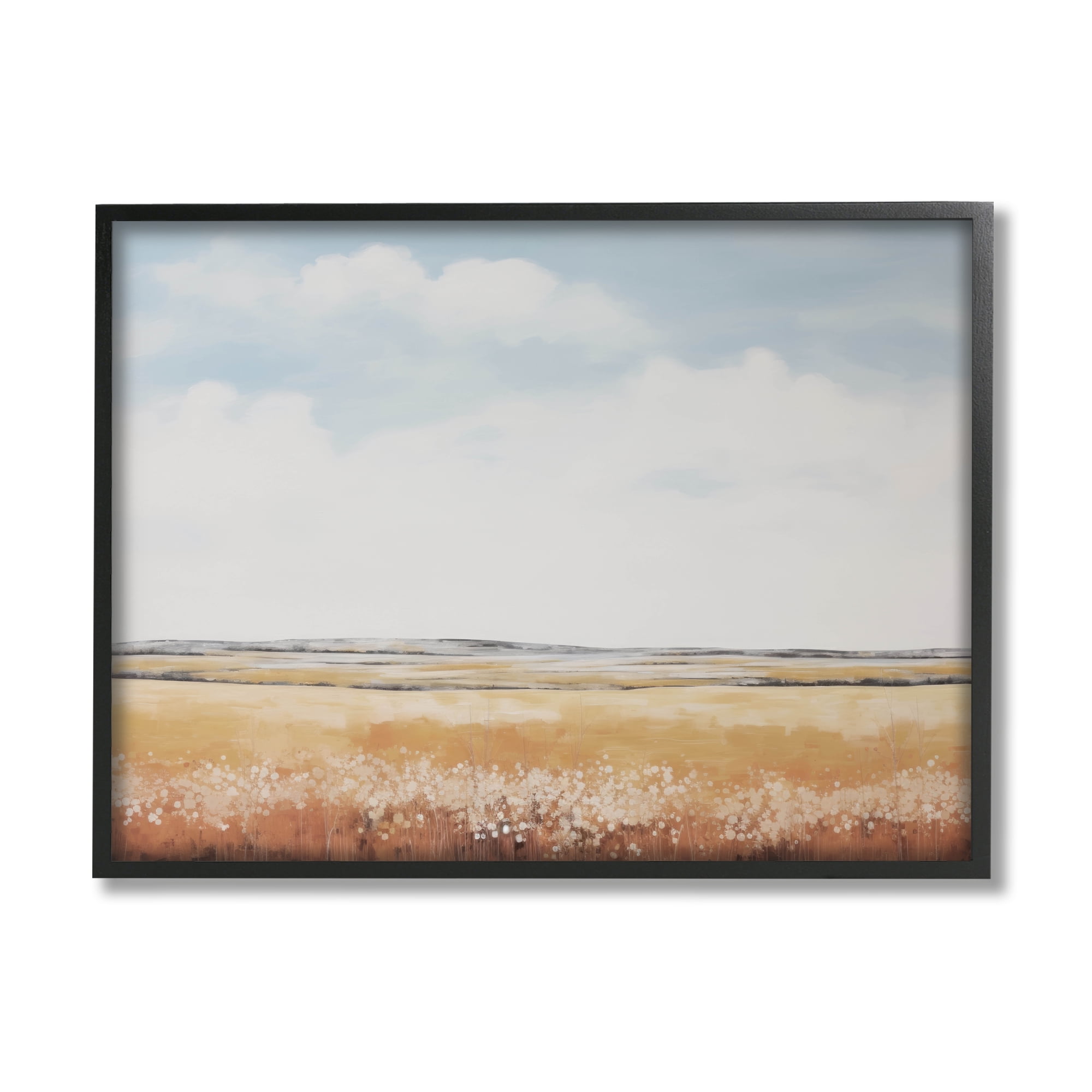 Stupell Industries Abstract Countryside View Landscape Painting Black Framed Art Print Wall Art, 30 x 24