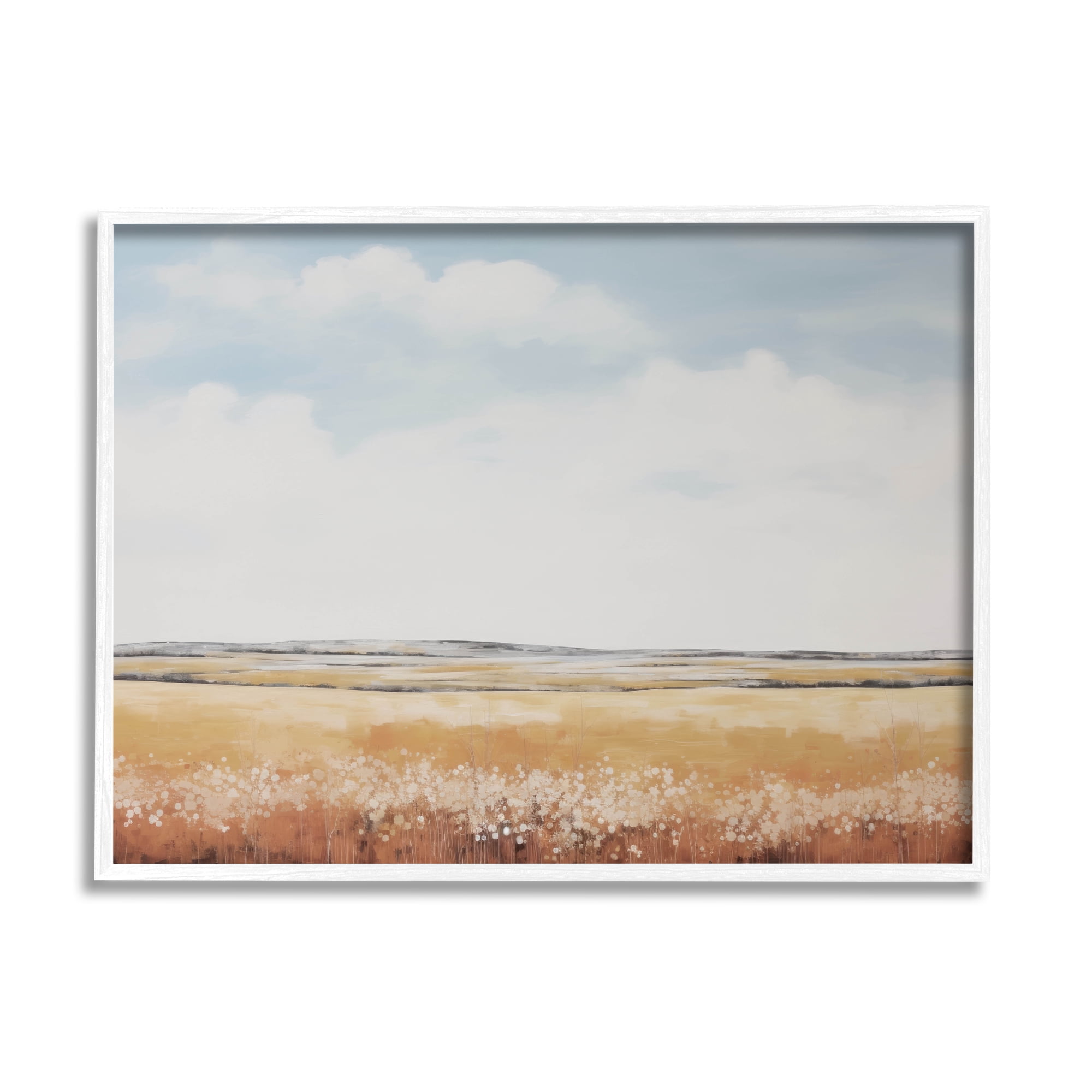 Stupell Industries Abstract Countryside View Landscape Painting White Framed Art Print Wall Art, 14 x 11