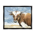 thumbnail image 1 of Stupell Industries Abstract Cow Calf Animals & Insects Painting Black Floater Framed Canvas Art Print Wall Art, 31 x 25, 1 of 2