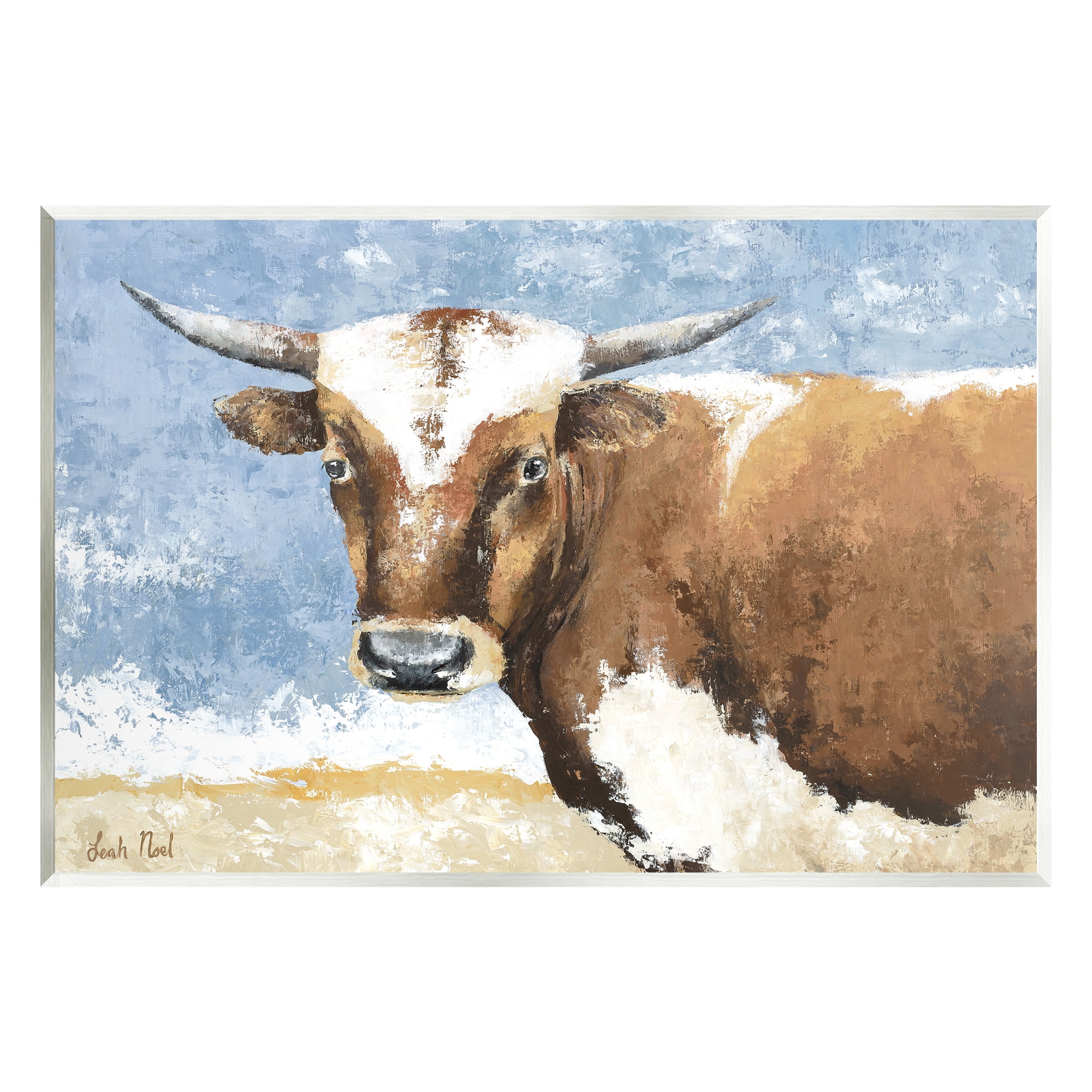 Stupell Industries Abstract Cow Calf Animals & Insects Painting Unframed Art Print Wall Art, 19 x 13