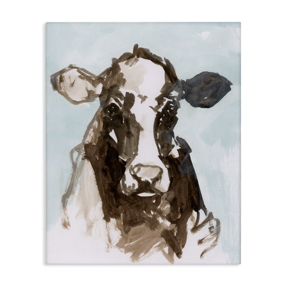 Stupell Industries Abstract Cow on Blue Canvas Wall Art design by casa cartissi, 40 x 30