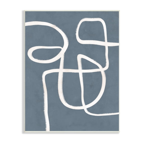 Stupell Industries Abstract Cursive Line Sketch Distressed Background,10 x 15, Design by Nina Blue