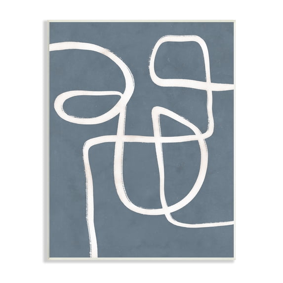 Stupell Industries Abstract Cursive Line Sketch Distressed Background,10 x 15, Design by Nina Blue