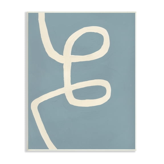 Stupell Industries Abstract Curved Line Off-White over Blue, 10 x 15, Designed by Bronwyn Baker