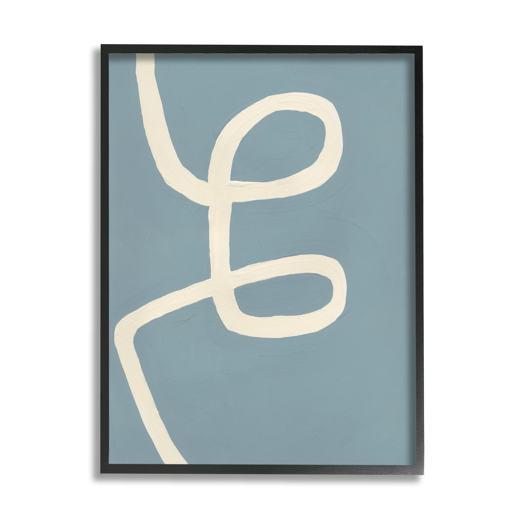 Stupell Industries Abstract Curved Line Off-White over Blue, 16 x 20, Designed by Bronwyn Baker