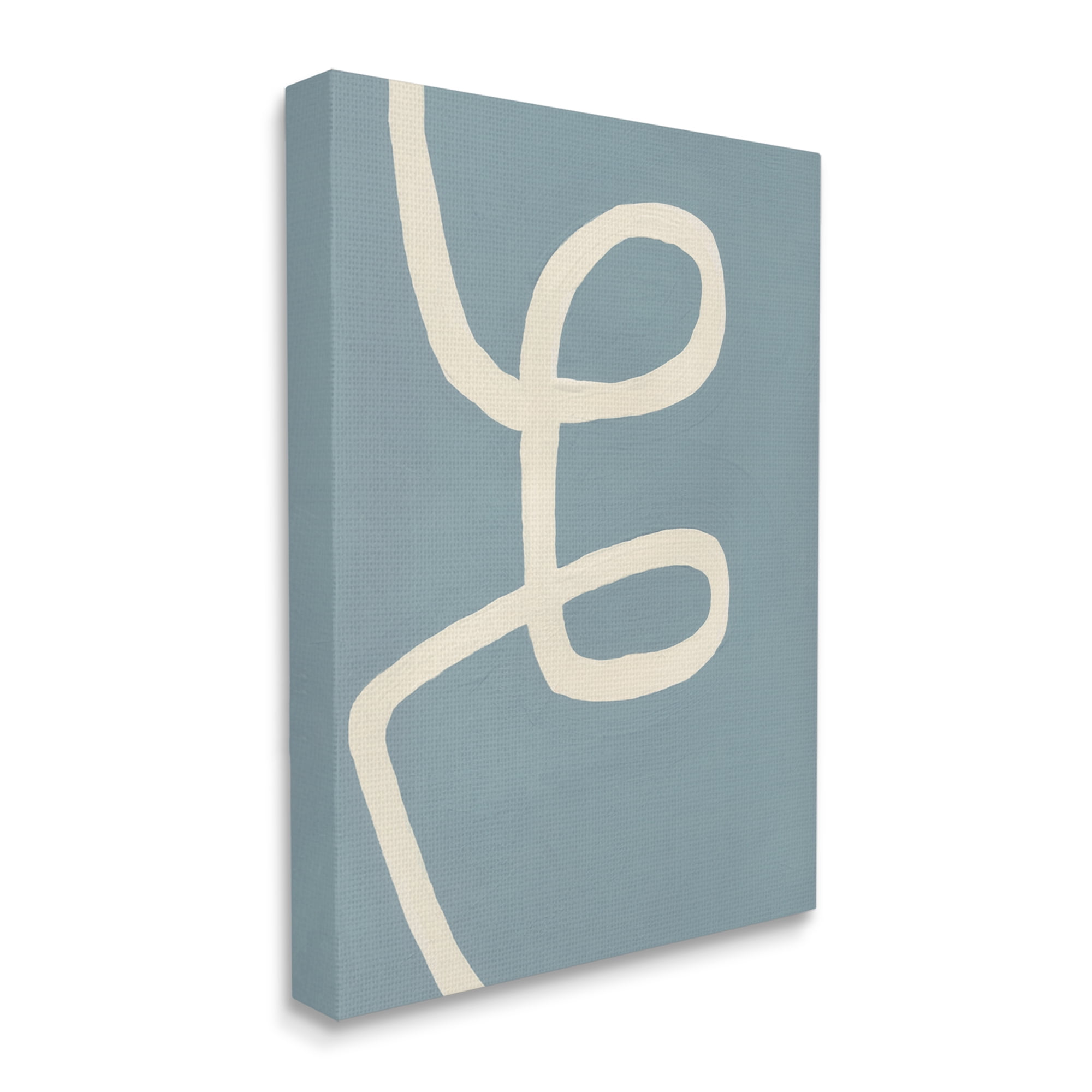 Stupell Industries Abstract Curved Line Off-White over Blue, 30 x 40, Designed by Bronwyn Baker