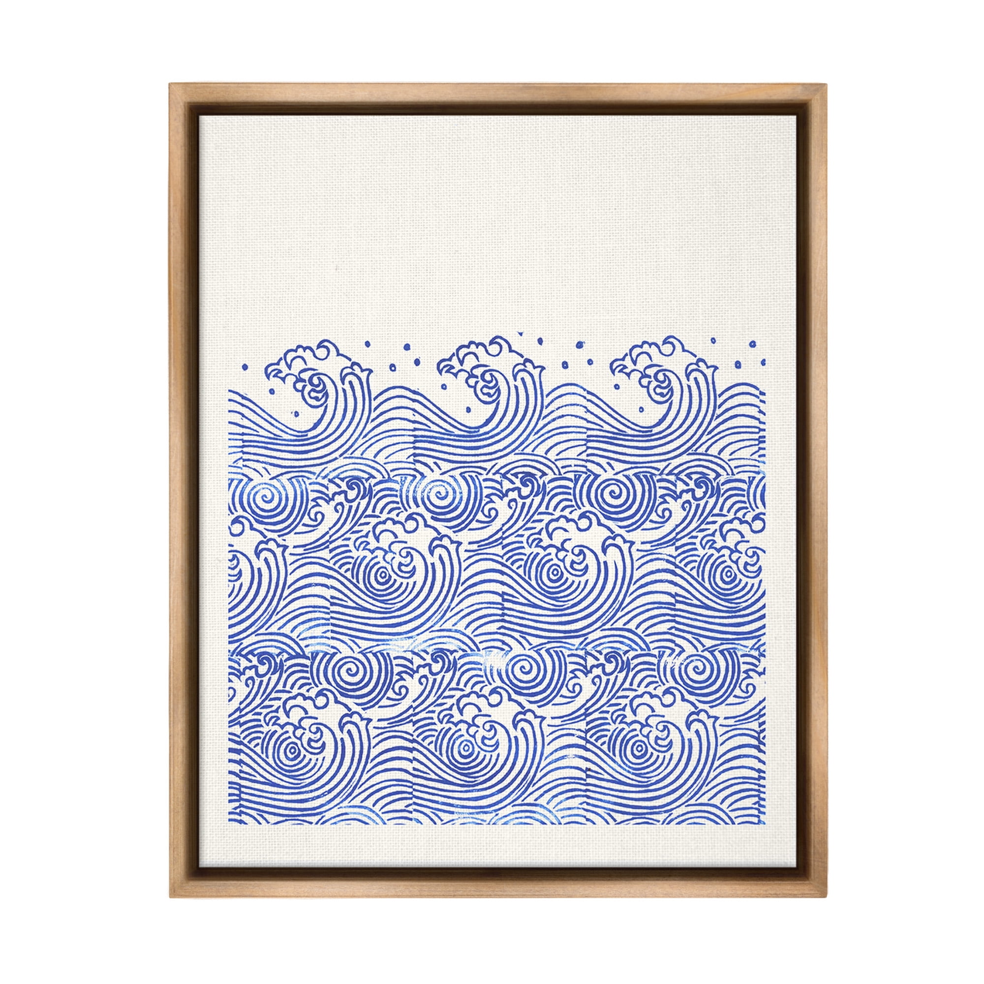 Stupell Industries Abstract Curving Waves Abstract Painting Brown Floater Framed Canvas Art Print Wall Art, 17 x 21
