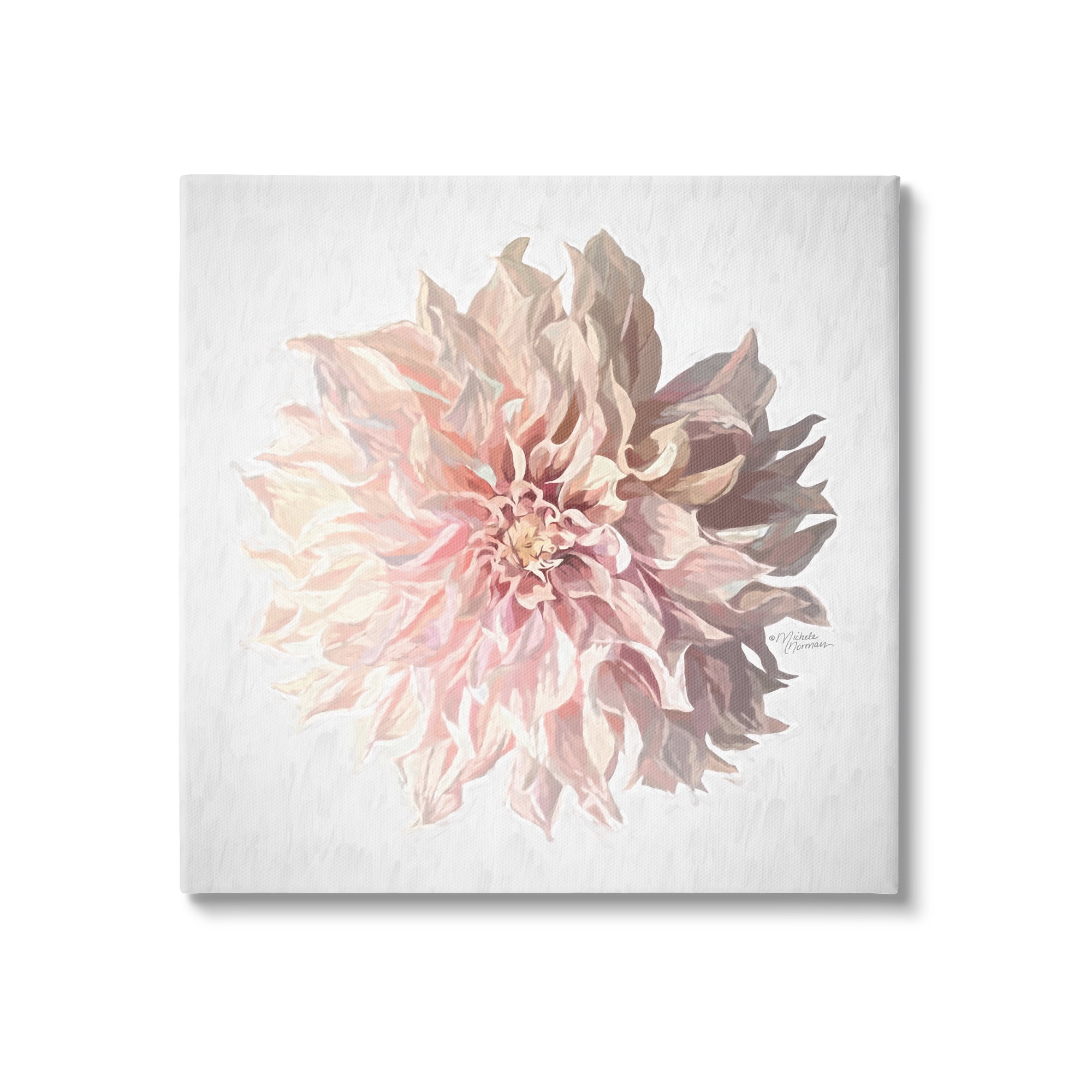 Stupell Industries Abstract Dahlia Flower Blossom Pink Sunlit Petals Painting Gallery Wrapped Canvas Print Wall Art, Design by Michele Norman