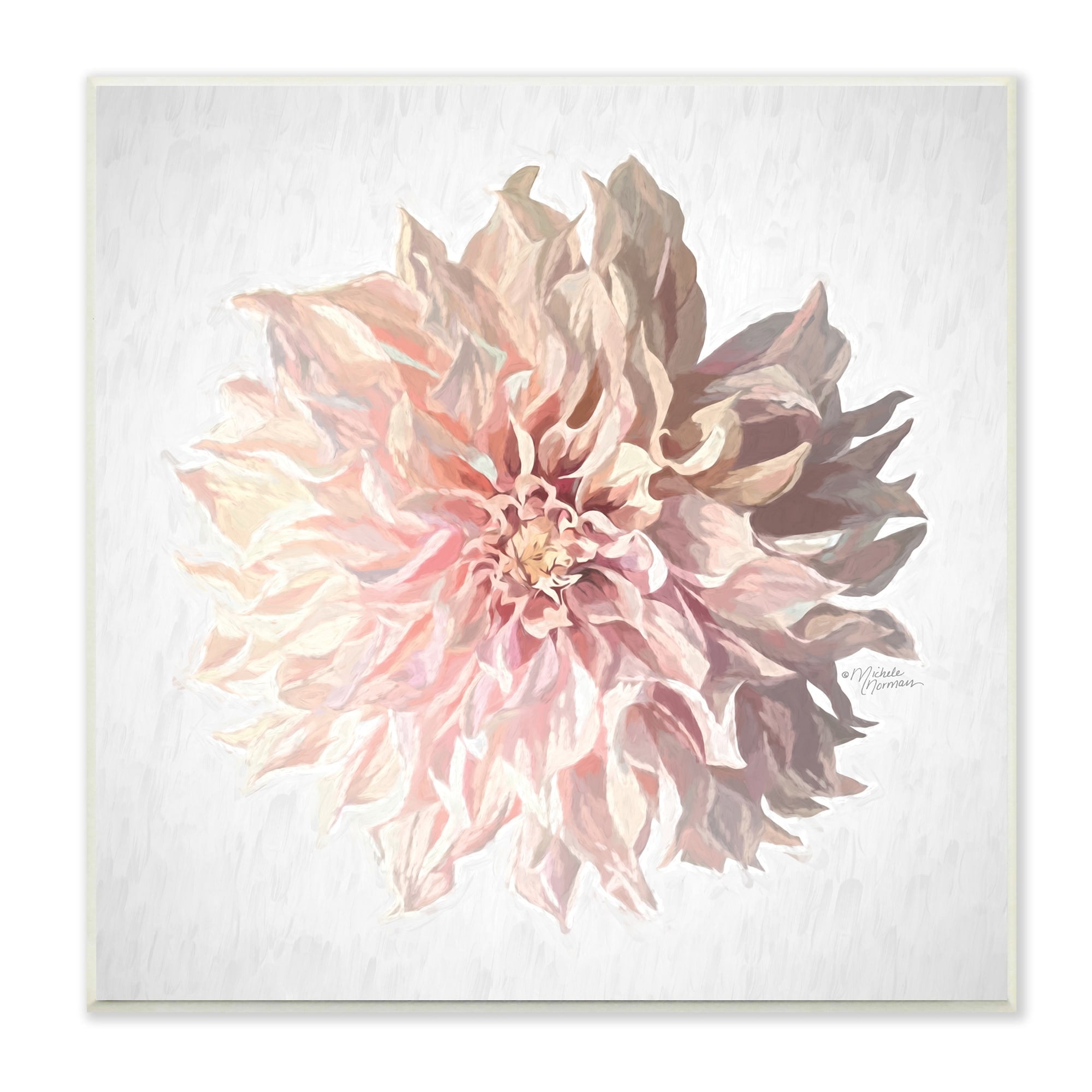 Stupell Industries Abstract Dahlia Flower Blossom Pink Sunlit Petals Painting Unframed Art Print Wall Art, Design by Michele Norman