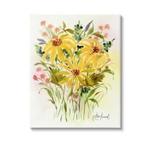 Stupell Industries Abstract Daisy Bunches Botanical & Floral Painting Gallery Wrapped Canvas Art Print Wall Art, 16 x 20