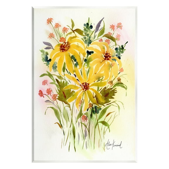 Stupell Industries Abstract Daisy Bunches Botanical & Floral Painting Unframed Art Print Wall Art, 10 x 15