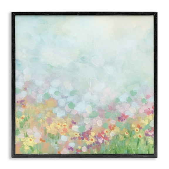 Stupell Industries Abstract Daisy Field Abstract Painting Black Framed Art Print Wall Art, 12 x 12