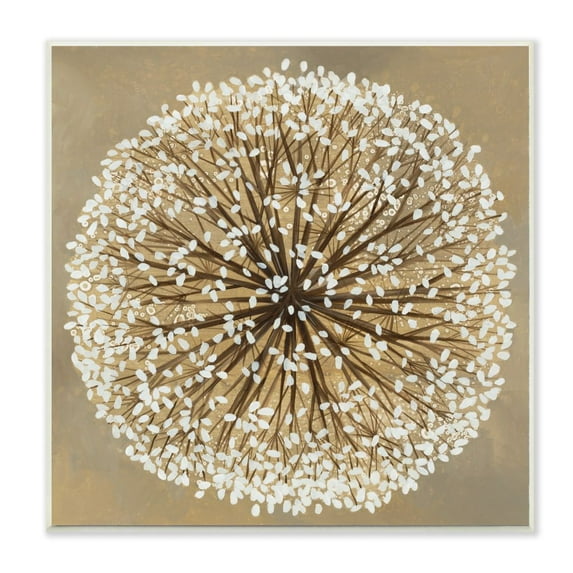 Stupell Industries Abstract Dandelion Flower Full Bloom Brown White Paintings Unframed Art Print Wall Art, 12x12, by Liz Jardine