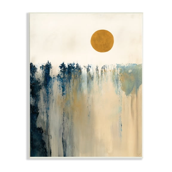 Stupell Industries Abstract Daytime Sun Landscape Fluid Shapes Design Wood Wall Art, 10 x 15, Design by Dina D'Argo