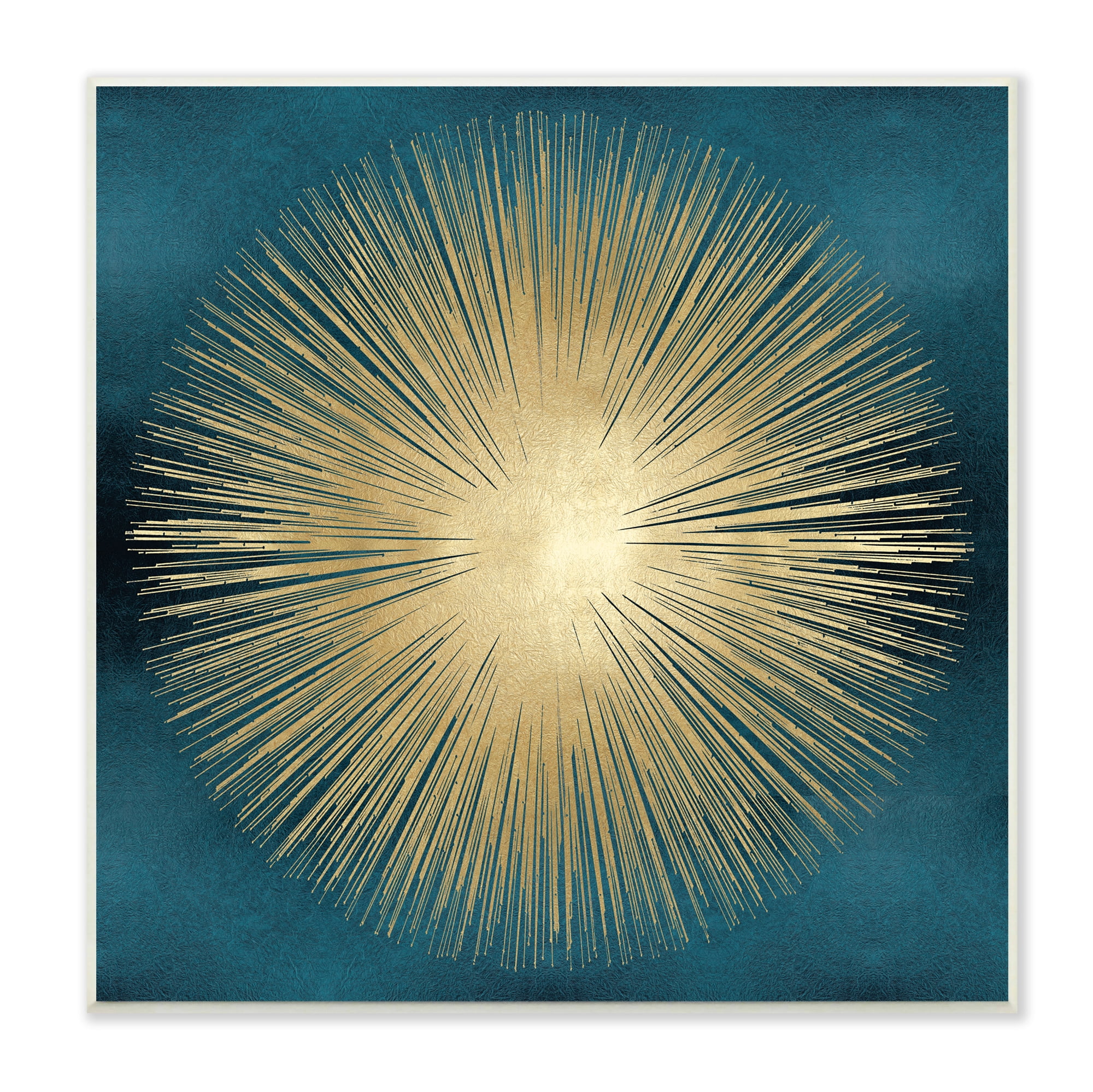 Stupell Industries Abstract Deco Sunburst Shape Over Dark Blue, 12 x 12, Designed by Abby Young